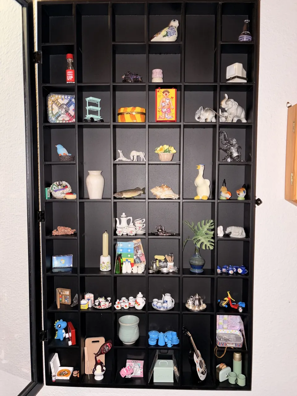 My collection in a display cabinet.